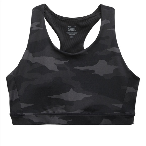 Athleta Other - Athleta Girl Racerback Sports Bra Black Camo Medium/8-10